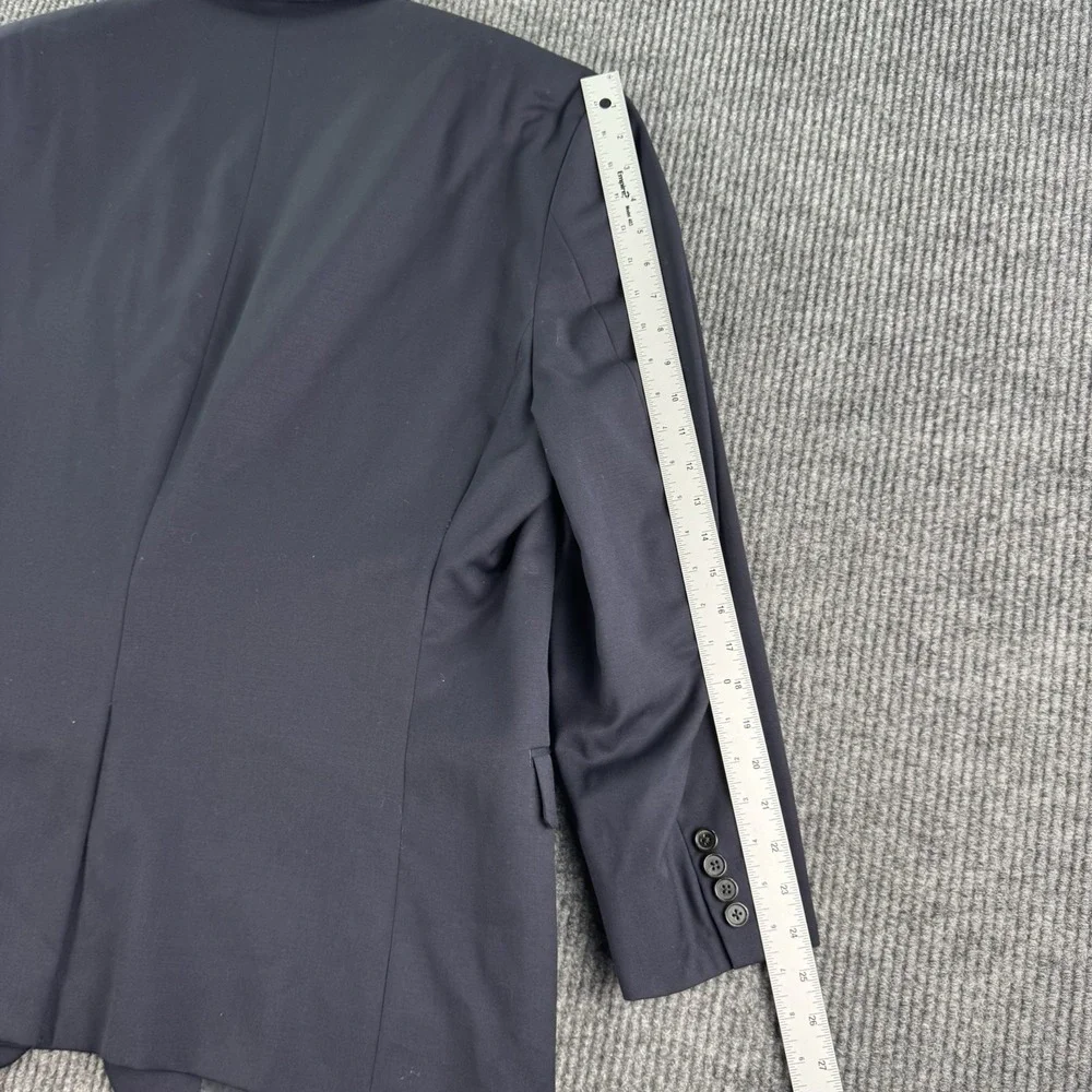 Lauren Ralph Lauren Sport Coat Men 50R Navy Blue Wool Blazer Natural Stretch
